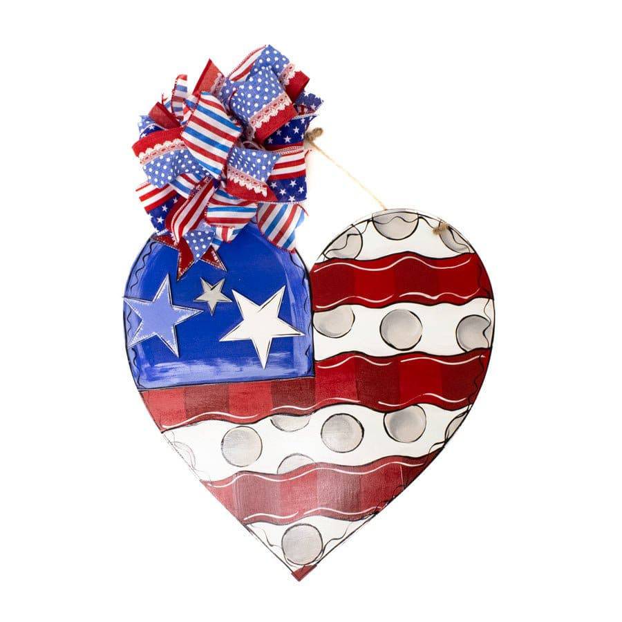 Wooden Americana Heart Shaped Door Signs - A Taste of Kentucky