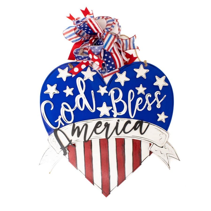 Wooden Americana Heart Shaped Door Signs - A Taste of Kentucky