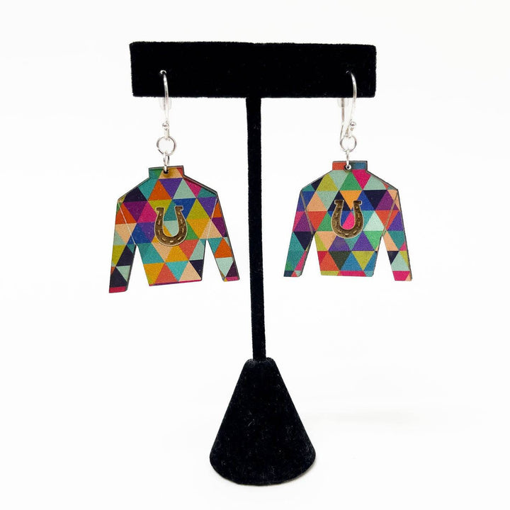 Wooden Jockey Silk Earrings - A Taste of Kentucky