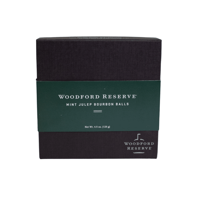 Woodford Reserve Mint Julep Bourbon Balls packaging on a white background