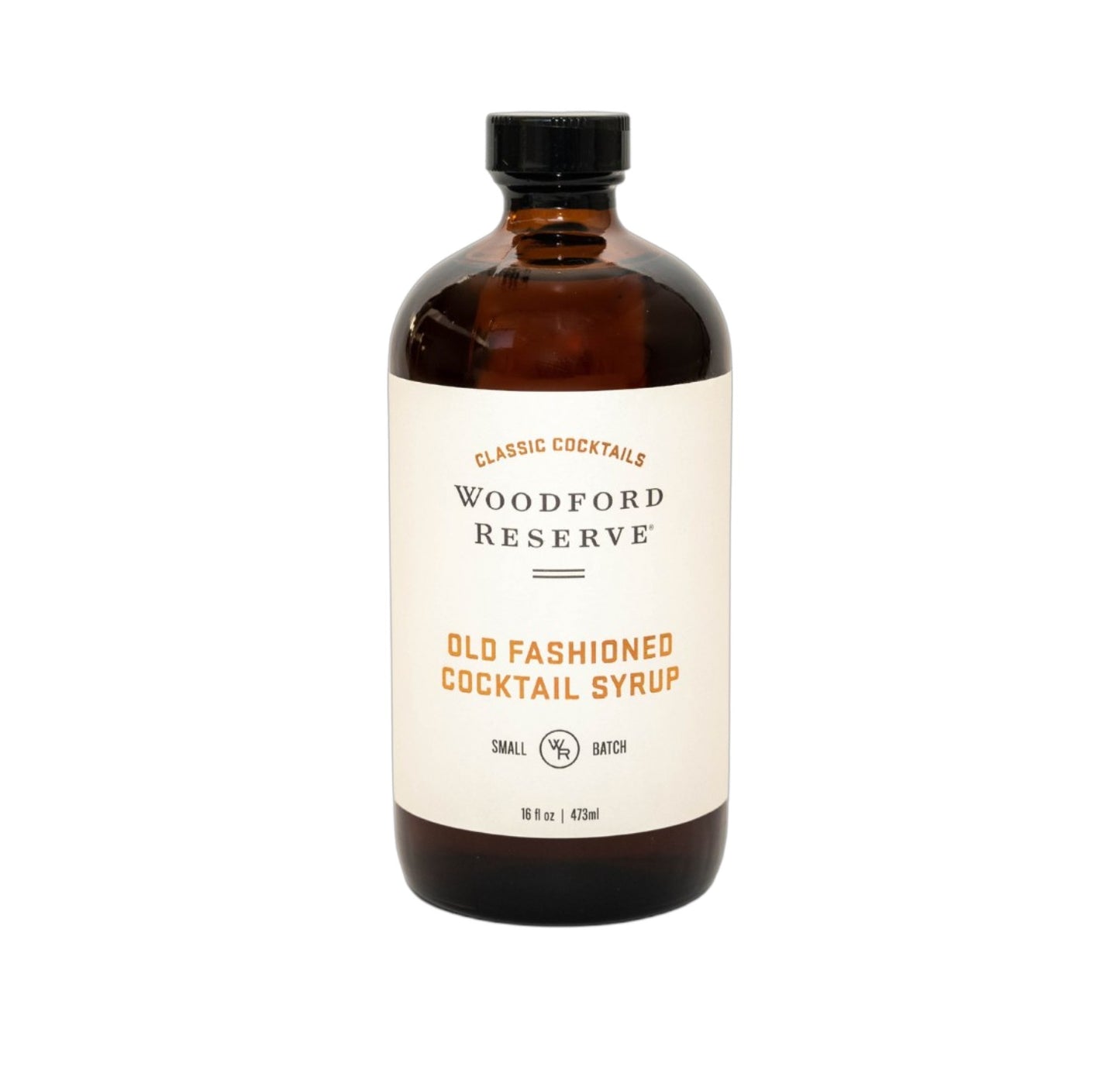 Bottle of Woodford Reserve Old Fashioned Cocktail Syrup on a white background