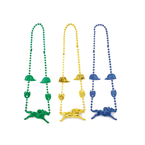 Derby Beads with Jockey Caps - green, yellow, blue