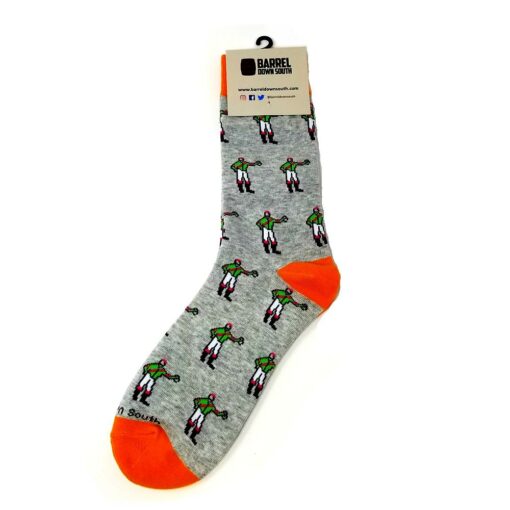 Barrel Down South Socks - gray jockey