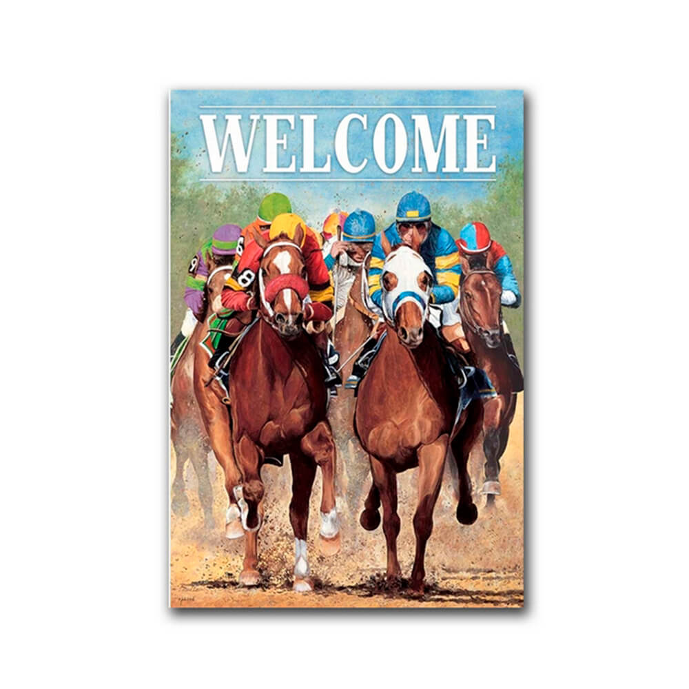 Welcome Horse Racing Flag - Small