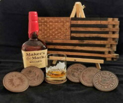 United States Military Leather Coaster Sets - assorted