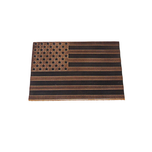American Flag Leather Coaster Set of 4 - single coaster