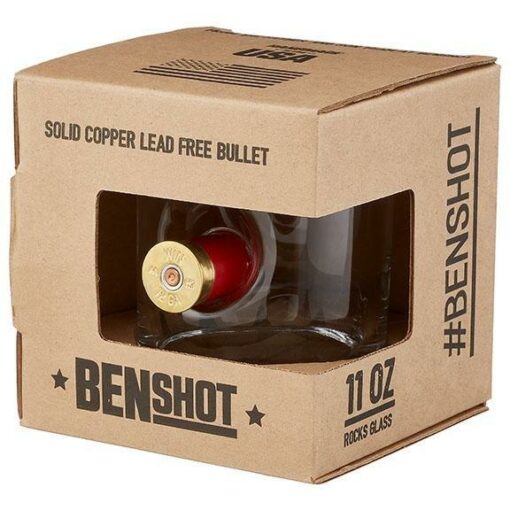 BenShot Shotgun Shell Rocks Glass in box