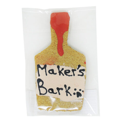 Wigglewow® Bourbon Bottle Inspired Dog Treats - maker's bark design