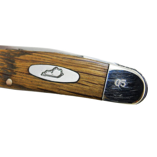 Kentucky Bourbon Barrel Wood Handle Jack Rabbit Knife detail