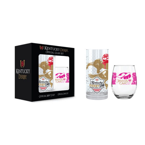 2023 Official 149th Oaks and Kentucky Derby Julep Glass Set