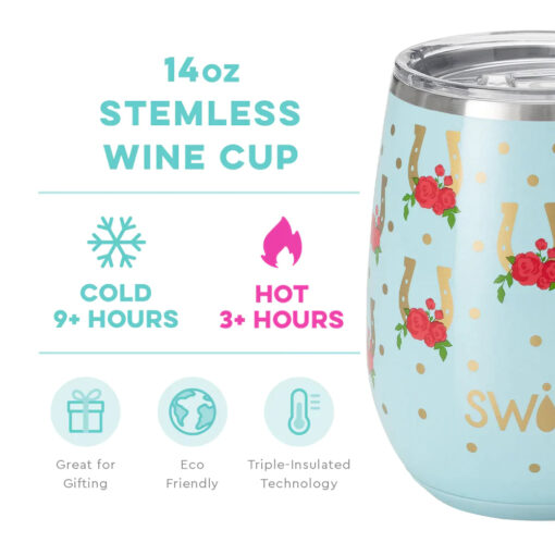 Swig Run For the Roses Stemless Wine Cup (14oz)