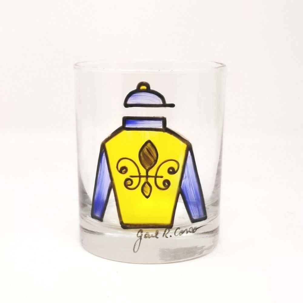 Blue & Yellow Rocks Glass by Gail Corso