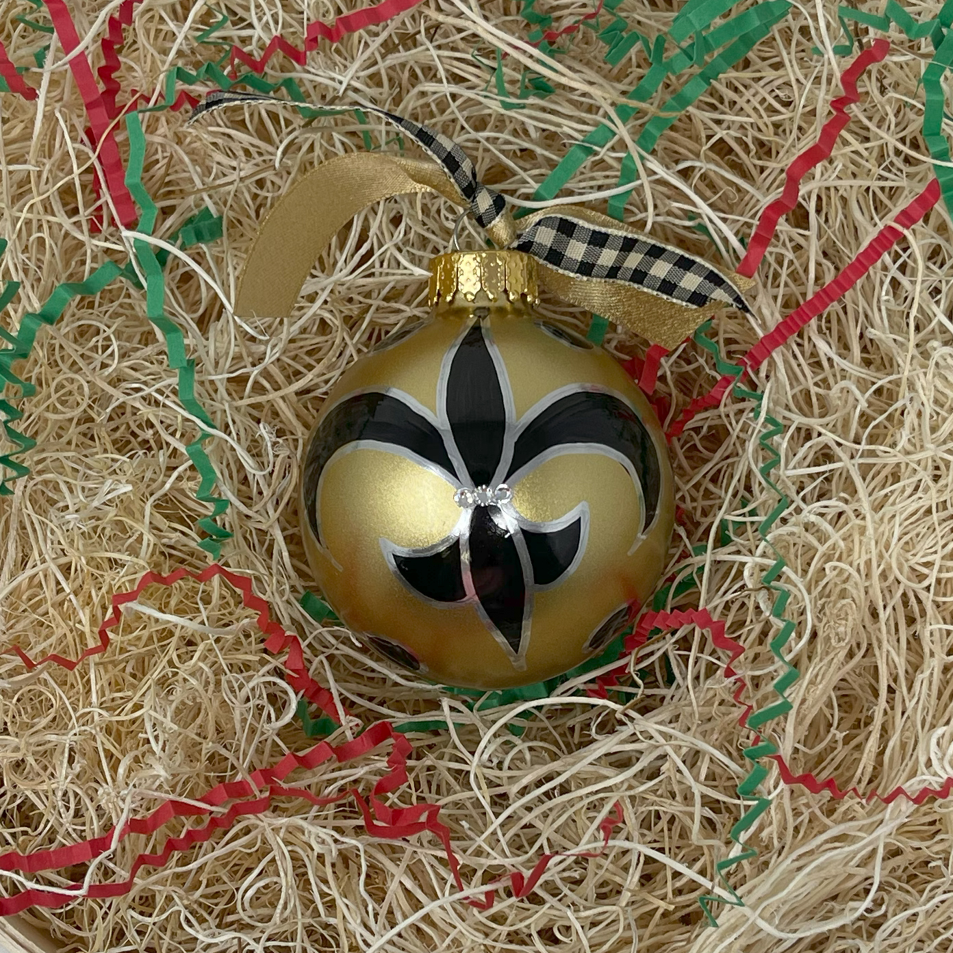 Gold Fleur de Lis Hand Painted Ornament by Fleur de 'ville by Terry