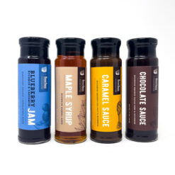 Bourbon Barrel Foods Blueberry and Cardamom Jam, Maple Syrup, Caramel and Chocolate Sauce