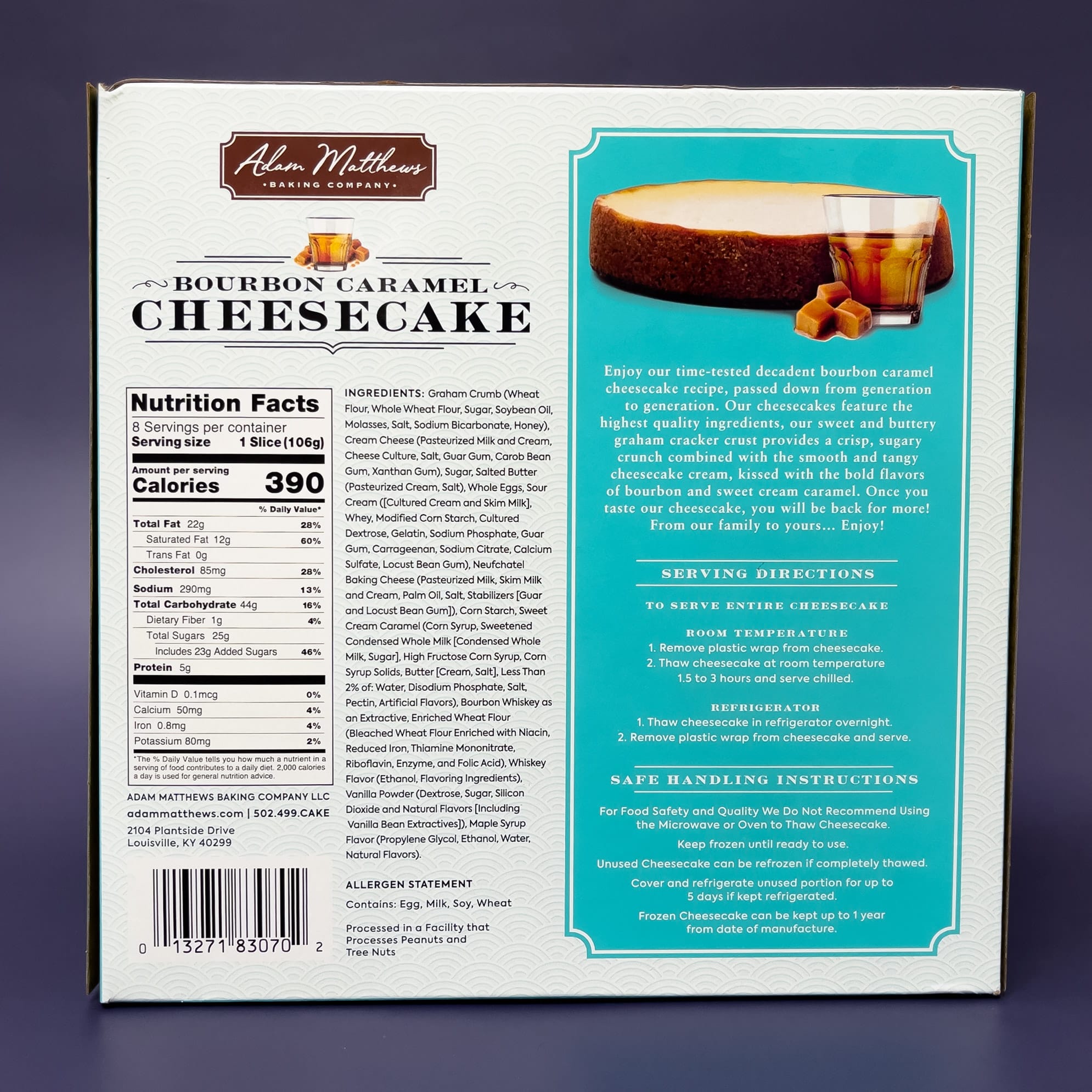 Adam Matthews Bourbon Caramel Cheesecake