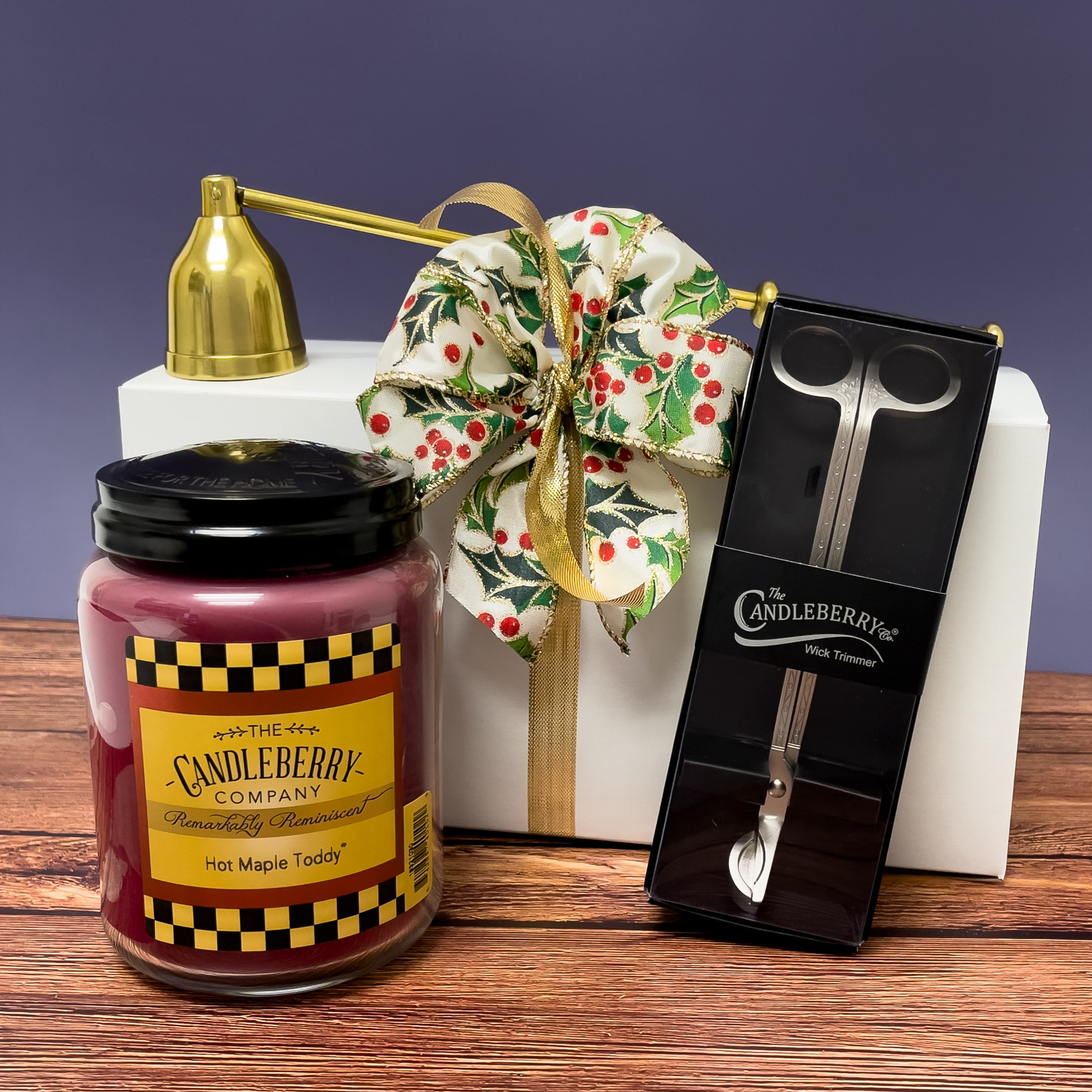 Candleberry Candle Gift Box - Candleberry Large Candle, Candleberry wick trimmer, and extinguisher