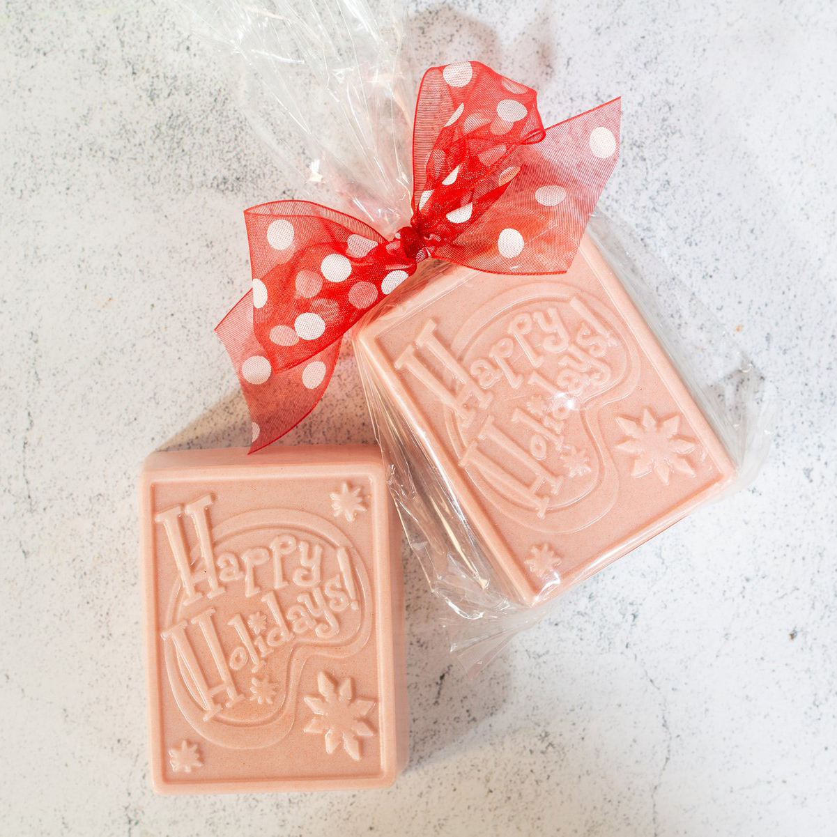 Moss Hills Christmas Carved Bar Soap, Happy Holidays
