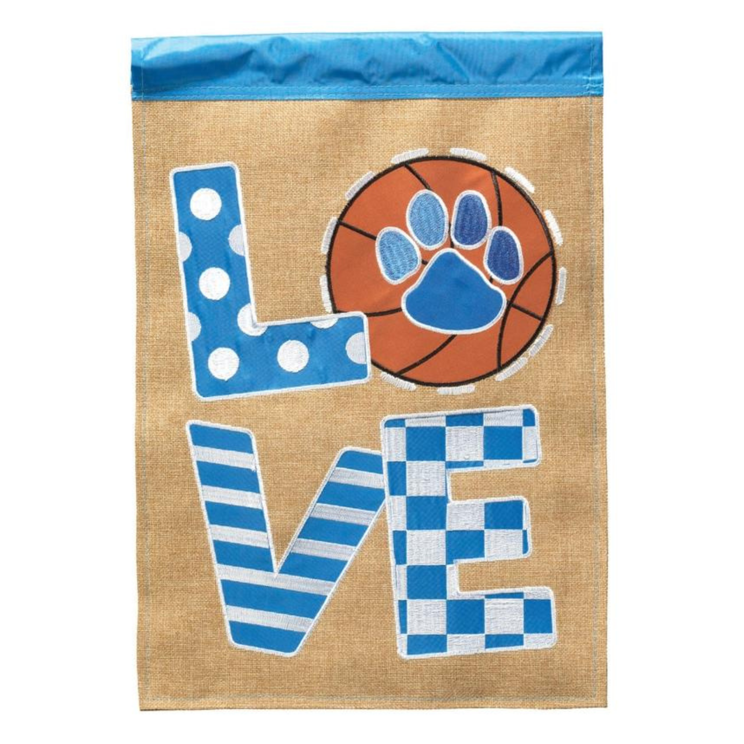 Love Basketball Burlap Flag