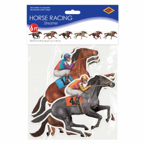 Party Streamer with illustrated horse & Jockeys in packaging