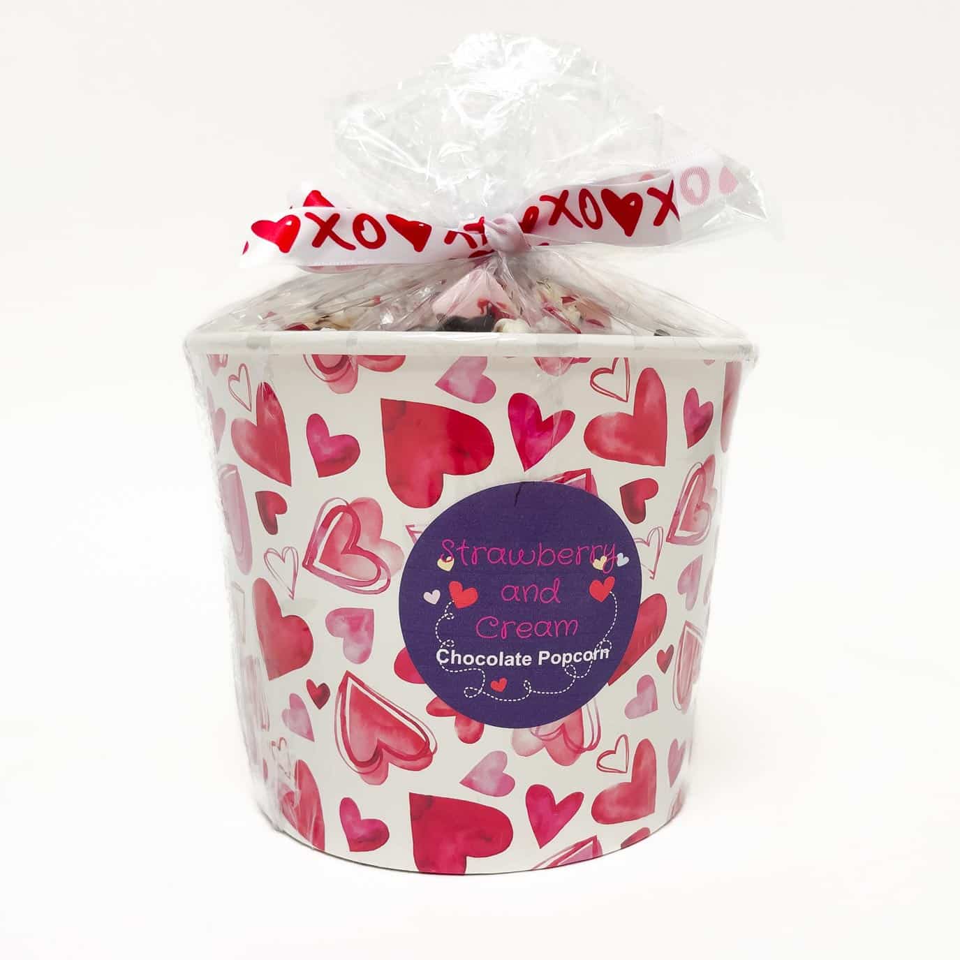 Strawberries and Cream Chocolate Popcorn Gift Bucket