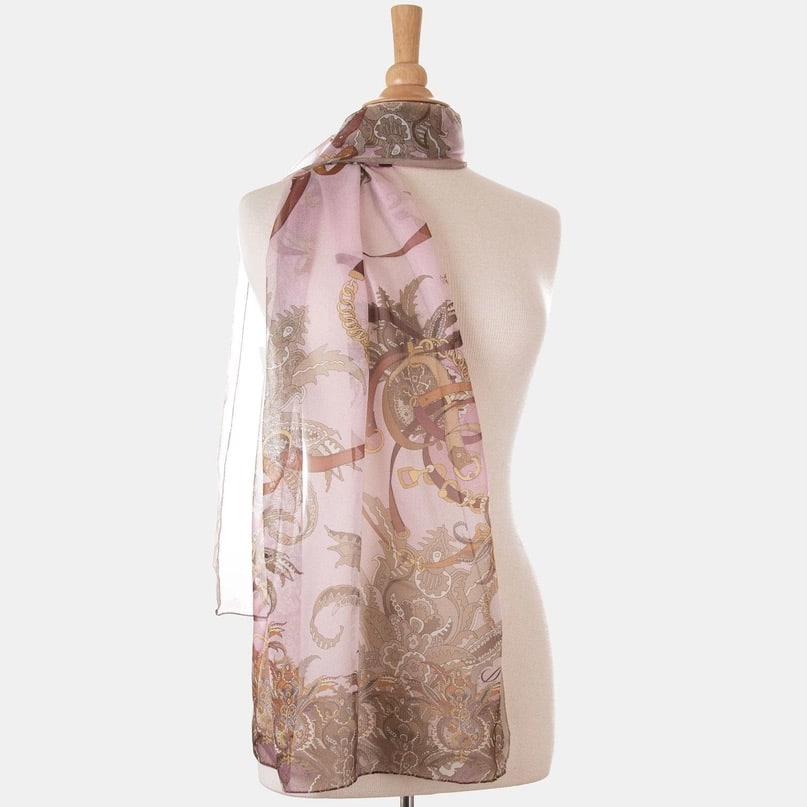 Cameo Pink Design Scarf on White Manikin